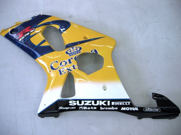 Descuento Carenados Moto Suzuki GSXR1000 2000-2002 - Amarillo Azul Oscuro Blanco Motul Corona