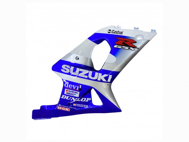Descuento Carenados Moto Suzuki GSXR1000 2000-2002 - Azul Blanco Plata Castrol Dunlop