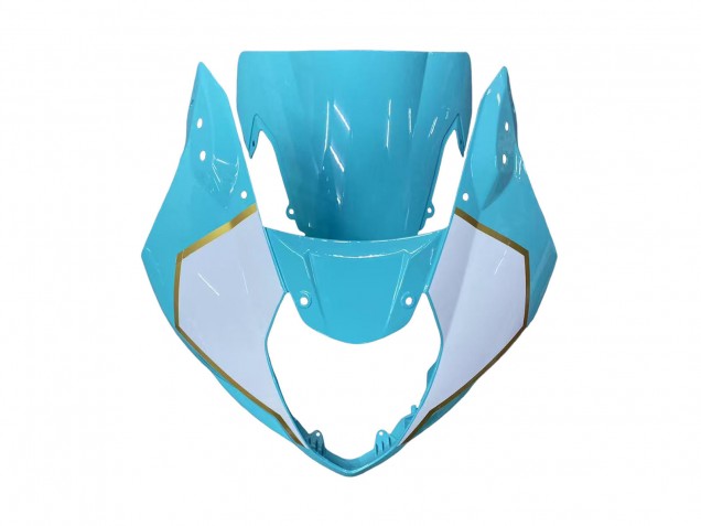 Descuento Carenados Moto Suzuki GSXR 1000 2003-2004 - Blanco Azul Claro Oro