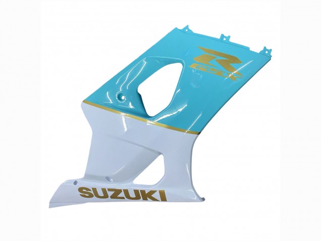 Descuento Carenados Moto Suzuki GSXR 1000 2003-2004 - Blanco Azul Claro Oro