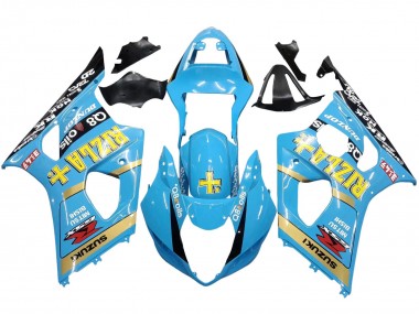 Descuento Carenados Moto Suzuki GSXR 1000 2003-2004 - Azul Claro Amarillo Negro Rizla Motul