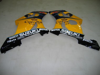 Descuento Carenados Moto Suzuki GSXR 1000 2003-2004 - Amarillo Blanco Azul Negro Corona