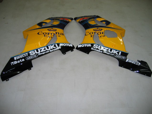 Descuento Carenados Moto Suzuki GSXR 1000 2003-2004 - Amarillo Blanco Azul Negro Corona