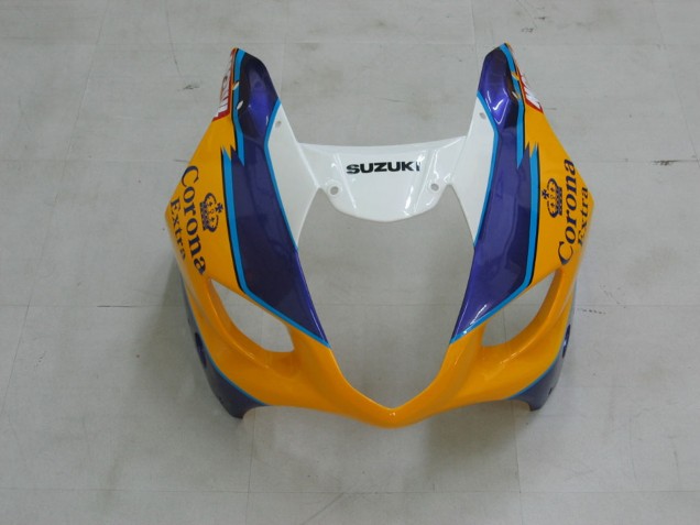 Descuento Carenados Moto Suzuki GSXR 1000 2003-2004 - Amarillo Blanco Azul Negro Corona