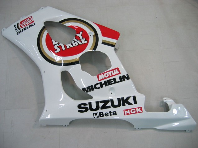 Descuento Carenados Moto Suzuki GSXR 1000 2003-2004 - Blanco Rojo Motul Lucky Strike