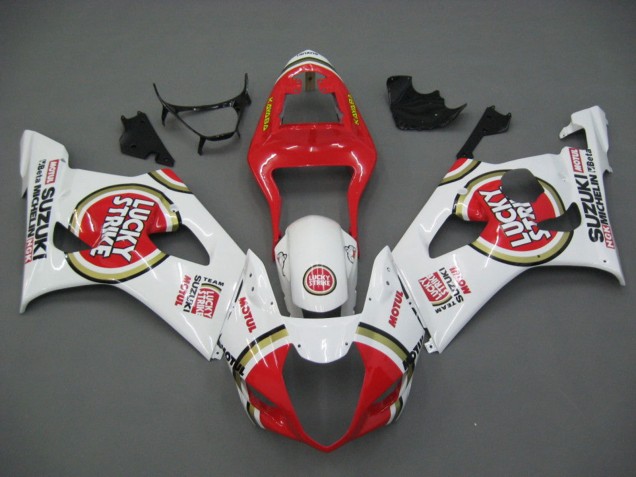 Descuento Carenados Moto Suzuki GSXR 1000 2003-2004 - Blanco Rojo Motul Lucky Strike