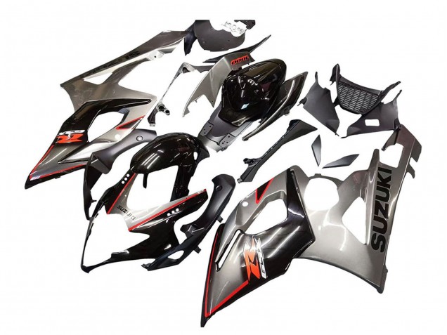 Descuento Carenado Moto Suzuki GSXR 1000 2005-2006 - Plata Negro Rojo