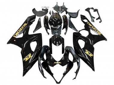 Descuento Carenados Moto Suzuki GSXR 1000 2005-2006 - Negro Brillante Oro Calcomanía