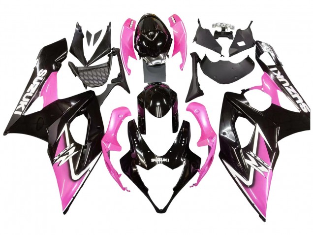Descuento Carenados Moto Suzuki GSXR 1000 2005-2006 - Negro Brillante Rosa