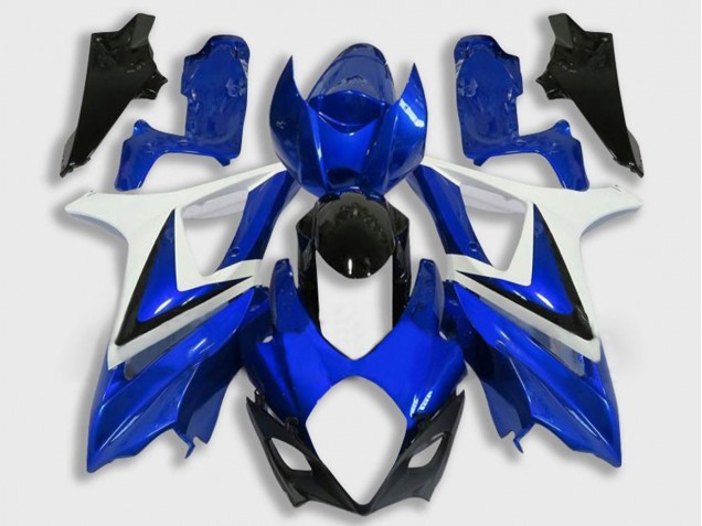 Descuento Carenado Moto Suzuki GSXR 1000 2007-2008 - Blanco Azul Negro