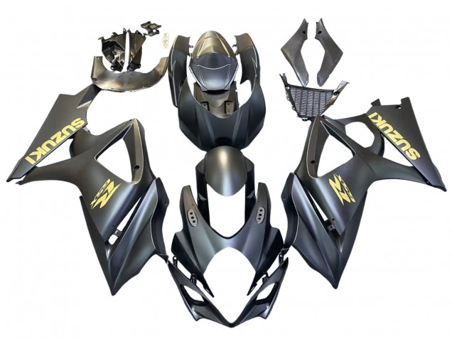 Descuento Carenados Moto Suzuki GSXR 1000 2007-2008 - Negro Mate Oro Calcomanía