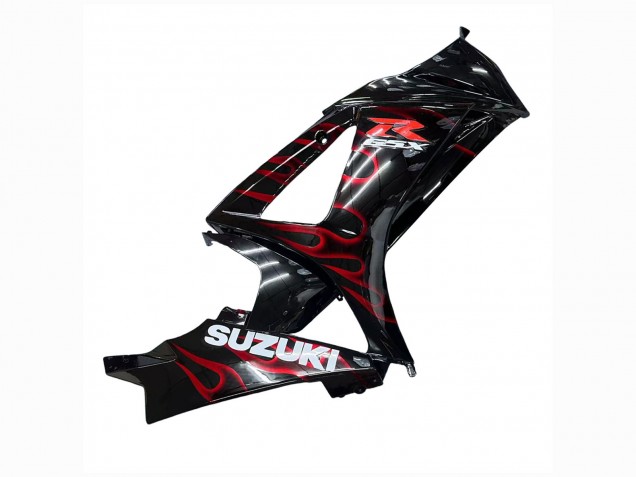 Descuento Carenados Moto Suzuki GSXR 1000 2007-2008 - Negro Rojo Llama