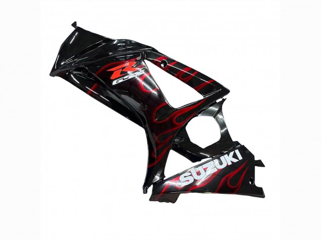 Descuento Carenados Moto Suzuki GSXR 1000 2007-2008 - Negro Rojo Llama