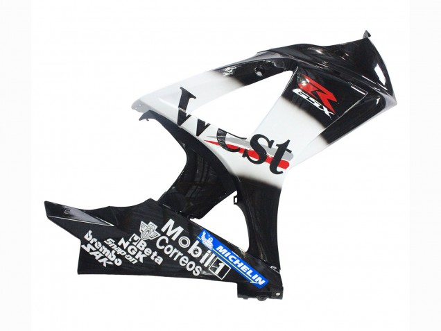 Descuento Carenados Moto Suzuki GSXR 1000 2007-2008 - Negro Brillante Blanco West