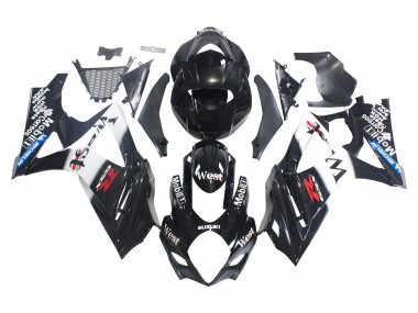 Descuento Carenados Moto Suzuki GSXR 1000 2007-2008 - Negro Brillante Blanco West