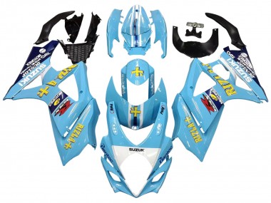 Descuento Carenados Moto Suzuki GSXR 1000 2007-2008 - Azul Claro Amarillo Negro Motul Rizla