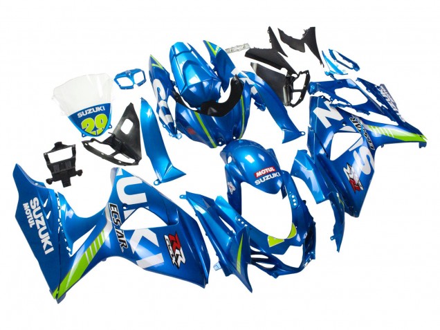 Descuento Carenados Moto Suzuki GSXR 1000 2009-2016 - Azul Claro Verde Motul 29 Ecstar