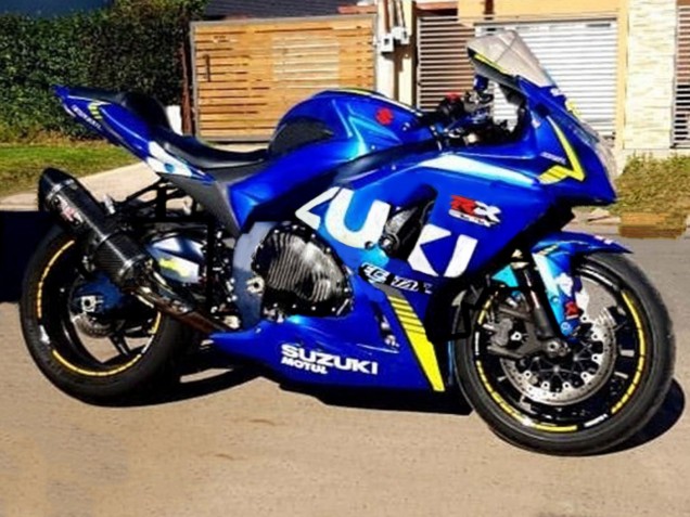 Descuento Carenados Moto Suzuki GSXR 1000 2009-2016 - Azul Claro Verde Motul 29 Ecstar