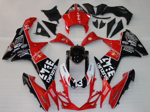Descuento Carenados Moto Suzuki GSXR 1000 2009-2016 - Rojo Negro Blanco 13