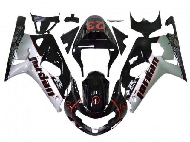 Descuento Carenados Moto Suzuki GSXR 1000 2009-2016 - Negro Brillante Blanco Rojo Jordan 23