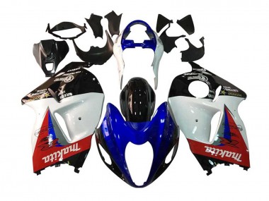 Descuento Carenados Moto Suzuki GSXR 1300 Hayabusa 1996-2007 - Blanco Azul Rojo Makita Negro