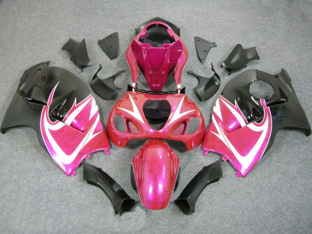 Descuento Carenados Moto Suzuki GSXR 1300 Hayabusa 1996-2007 - Rosa Blanco Negro