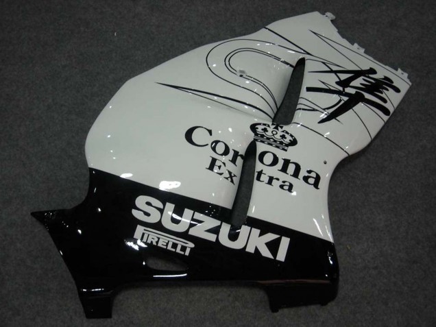 Descuento Carenados Moto Suzuki GSXR 1300 Hayabusa 1996-2007 - Blanco Negro Corona