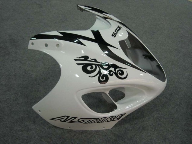 Descuento Carenados Moto Suzuki GSXR 1300 Hayabusa 1996-2007 - Blanco Negro Corona
