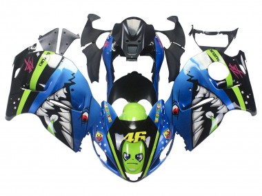 Descuento Carenados Moto Suzuki GSXR 1300 Hayabusa 1996-2007 - Azul Verde Tiburón 46