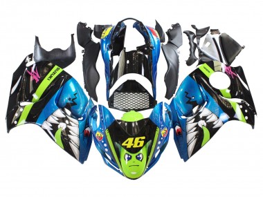 Descuento Carenados Moto Suzuki GSXR 1300 Hayabusa 2008-2020 - Azul Verde Negro Tiburón 46