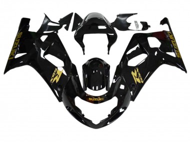 Descuento Carenados Moto Suzuki GSXR 600 / GSXR 750 2001-2003 - Negro Brillante Oro Calcomanía