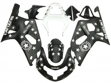 Descuento Carenados Moto Suzuki GSXR 600 / GSXR 750 2001-2003 - Negro Brillante Blanco Estrella