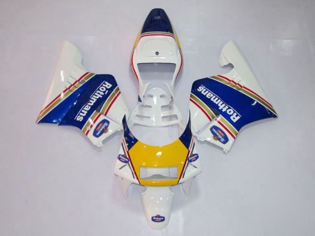 Descuento Carenados Moto Honda NSR250R MC28 P4 1994-1996 - Blanco Azul Amarillo Oro Rothmans
