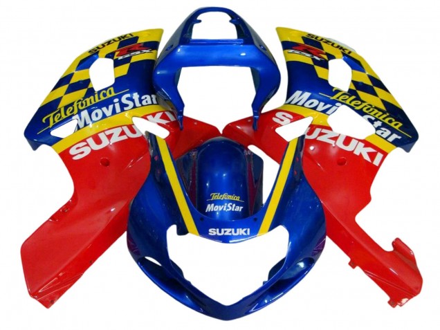 Descuento Carenados Moto Suzuki GSXR 600 / GSXR 750 2001-2003 - Azul Rojo Amarillo