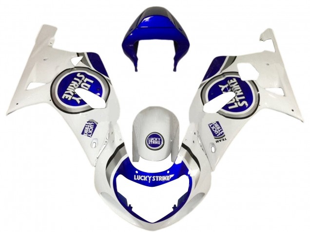 Descuento Carenados Moto Suzuki GSXR 600 / GSXR 750 2001-2003 - Blanco Azul Lucky Strike