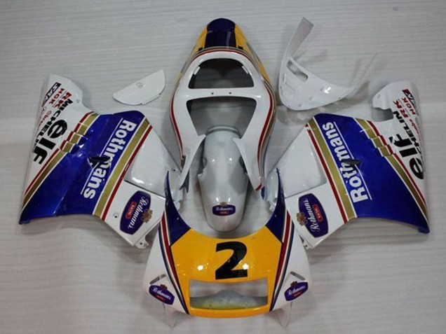 Descuento Carenados Moto Honda NSR250R MC28 P4 1994-1996 - Blanco Azul Amarillo Oro Rothmans Elf 2
