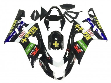 Descuento Carenados Moto Suzuki GSXR 600 / GSXR 750 2001-2003 - Negro Brillante Verde Blanco Amarillo Rizla