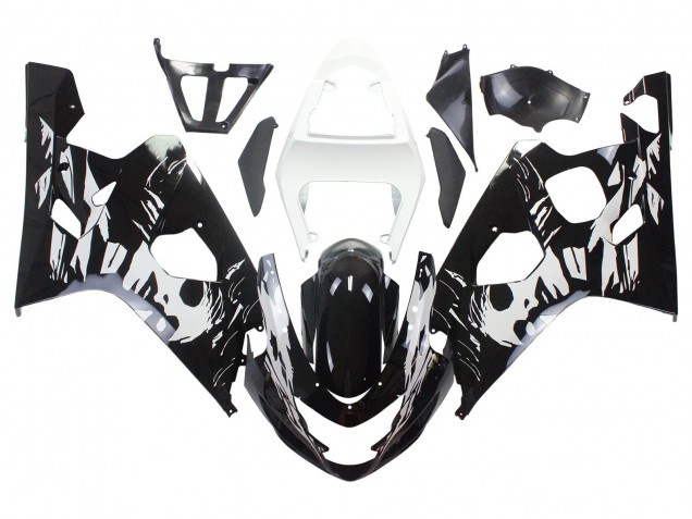 Descuento Carenado Moto Suzuki GSXR 600 / GSXR 750 2004-2005 - Blanco Negro