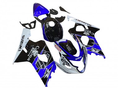Descuento Carenado Moto Suzuki GSXR 600 / GSXR 750 2004-2005 - Blanco Azul Negro Corona Motul