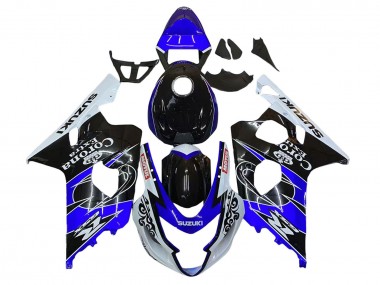 Descuento Carenado Moto Suzuki GSXR 600 / GSXR 750 2004-2005 - Blanco Azul Negro Corona Motul
