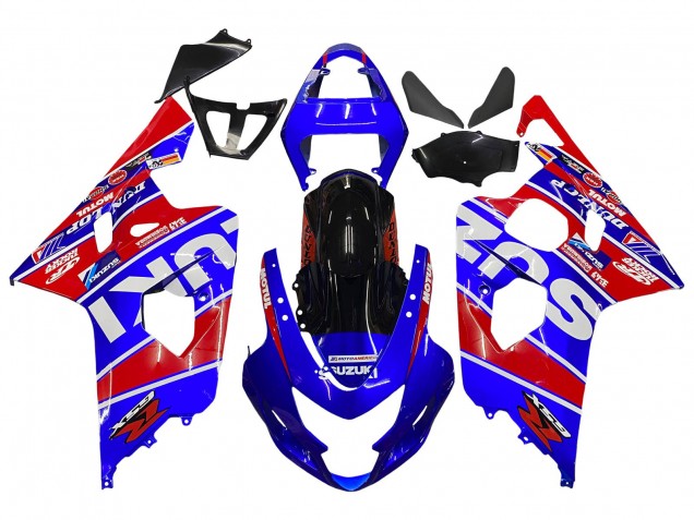 Descuento Carenados Moto Suzuki GSXR 600 / GSXR 750 2004-2005 - Azul Rojo Negro Motul Dunlop