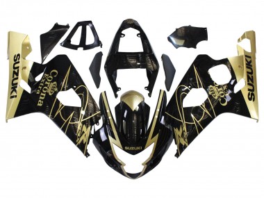Descuento Carenados Moto Suzuki GSXR 600 / GSXR 750 2004-2005 - Negro Brillante Oro Corona