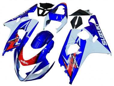 Descuento Carenado Moto Suzuki GSXR 600 / GSXR 750 2004-2005 - Blanco Azul Rojo