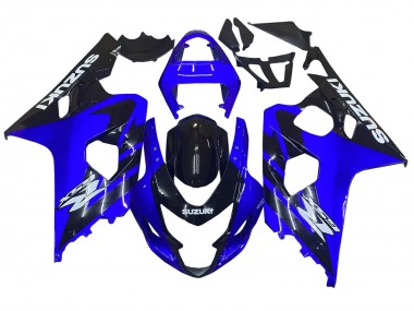 Descuento Carenados Moto Suzuki GSXR 600 / GSXR 750 2004-2005 - Azul Negro Blanco Calcomanía