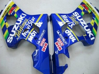 Descuento Carenados Moto Suzuki GSXR 600 / GSXR 750 2004-2005 - Azul Blanco Amarillo Verde Telefonica Motul MoviStar