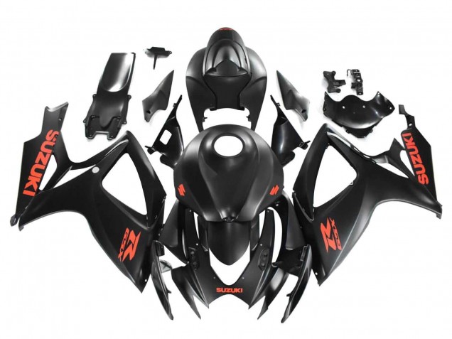 Descuento Carenados Moto Suzuki GSXR 600 / GSXR 750 2004-2005 - Negro Mate Rojo Calcomanía