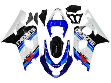 Descuento Carenado Moto Suzuki GSXR 600 / GSXR 750 2004-2005 - Blanco Azul Negro Rojo