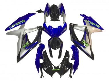 Descuento Carenados Moto Suzuki GSXR 600 / GSXR 750 2006-2007 - Plata Azul Negro Brillante Verde