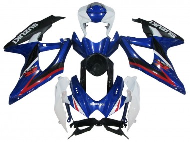 Descuento Carenados Moto Suzuki GSXR 600 / GSXR 750 2006-2007 - Blanco Azul Rojo Negro