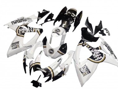 Descuento Carenados Moto Suzuki GSXR 600 / GSXR 750 2006-2007 - Blanco Negro Lucky Strike Motul